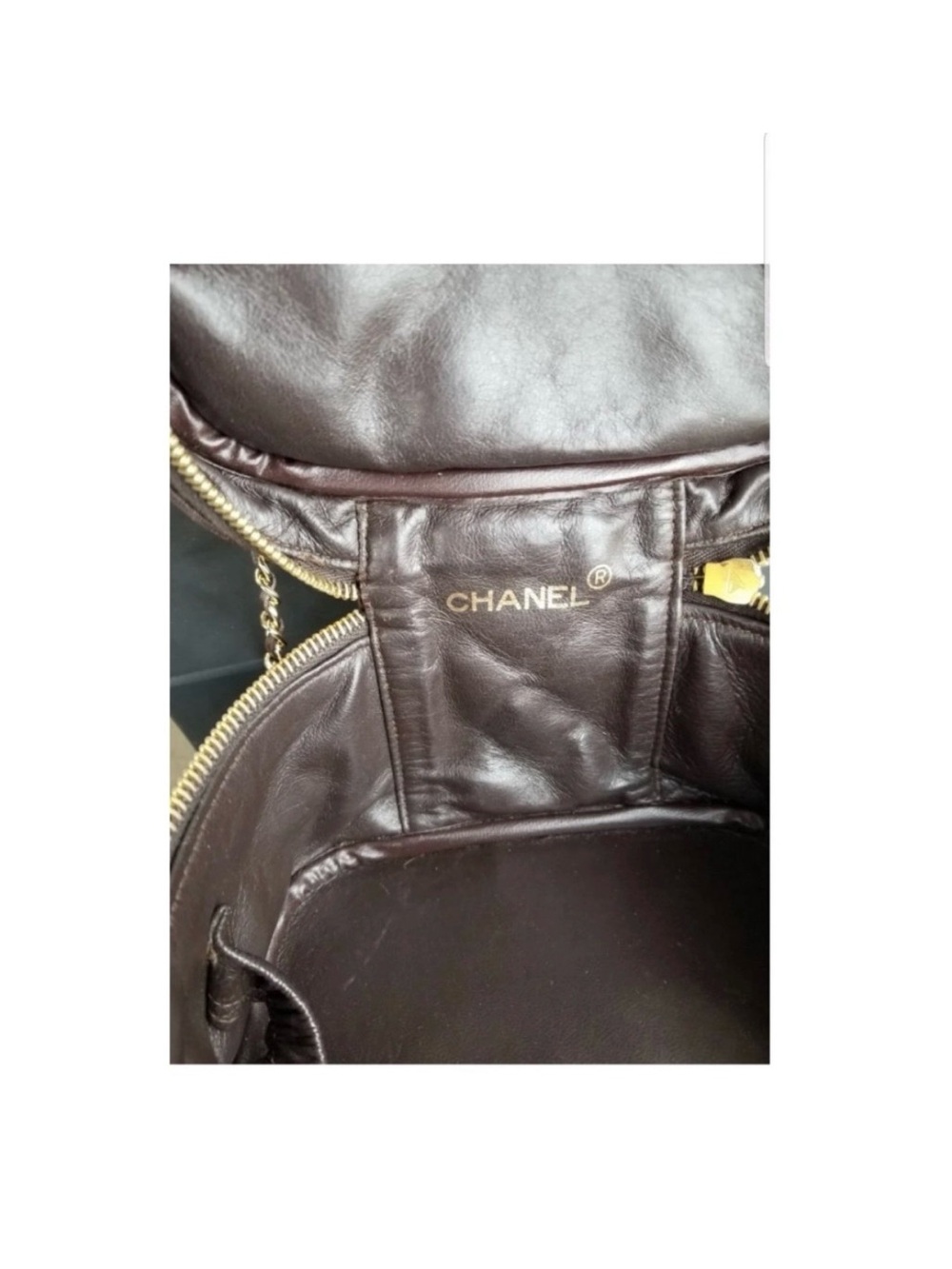 Chanel Quilted CC Embossed Leather Crossbody - Dark Brown - Picture 4 of 10